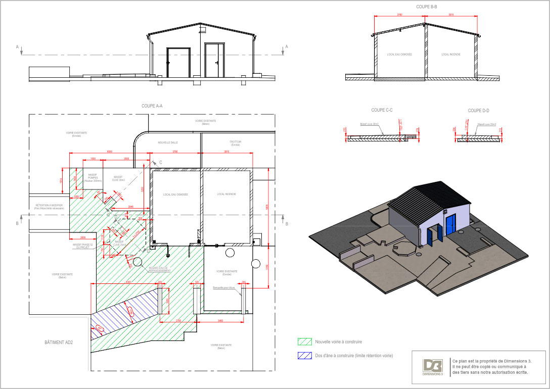Plan cotation générale génie civil
