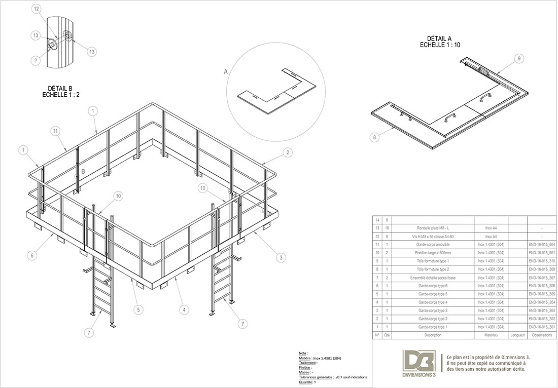 Plan sous ensemble huisserie