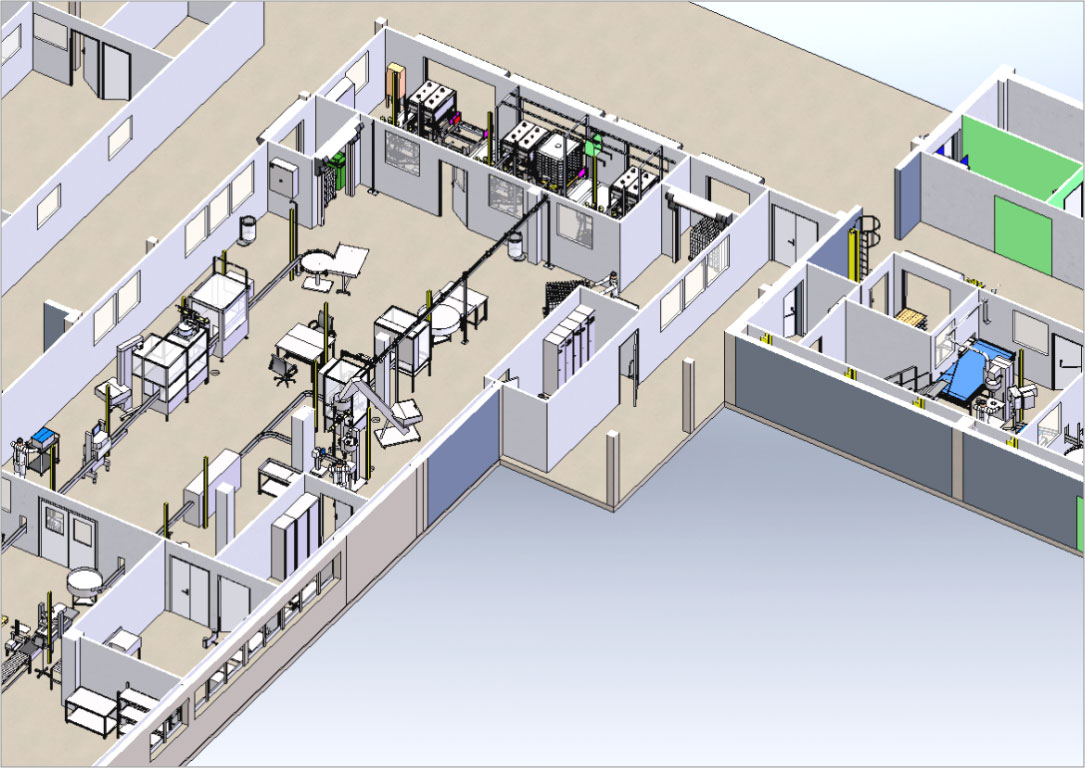 3D Salle conditionnement liquides