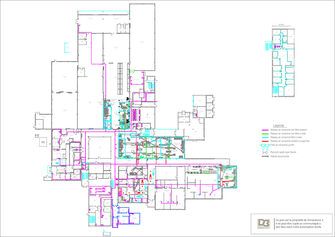 Plan distribution air comprimé sur site